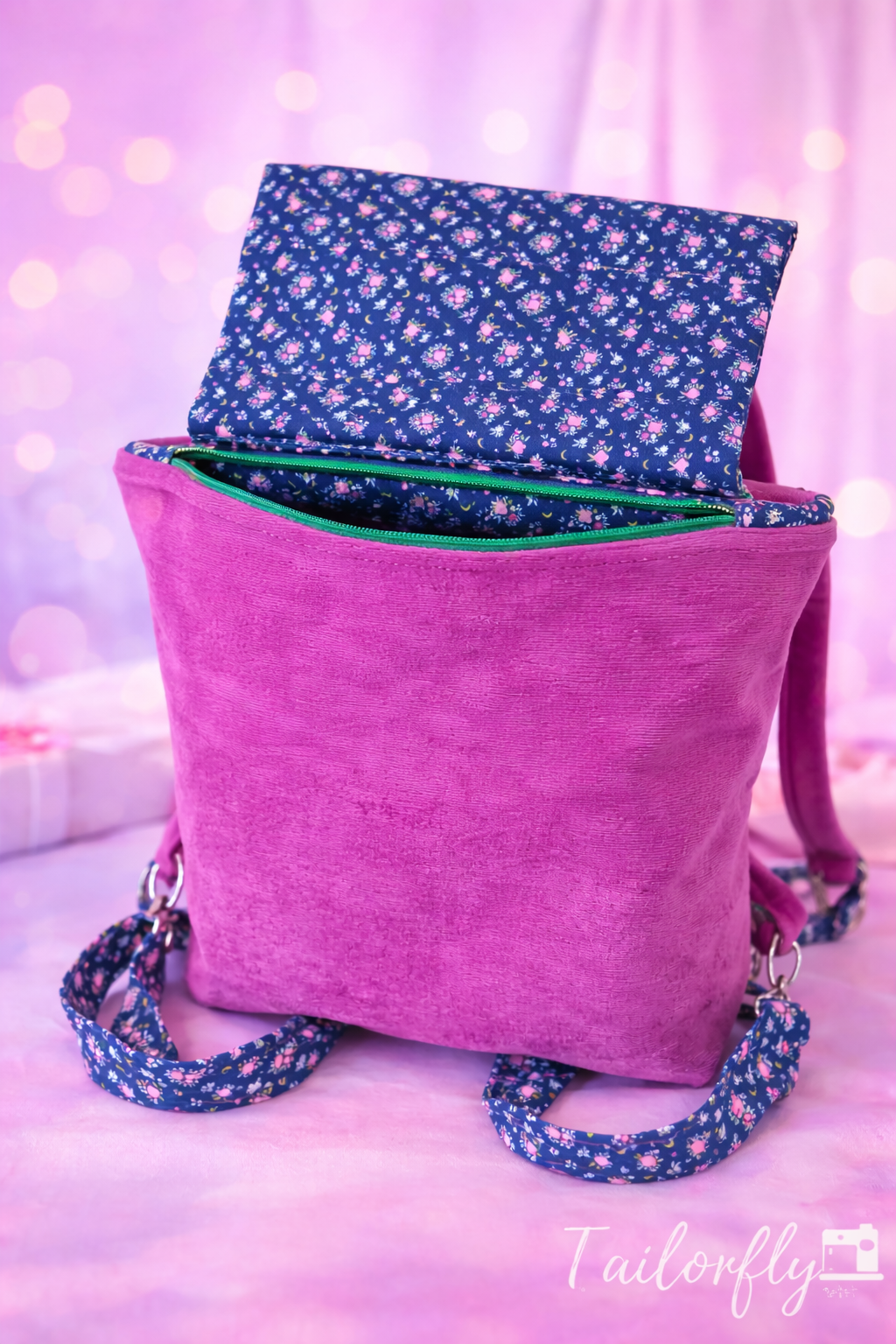 floral Violet Bloom Backpack