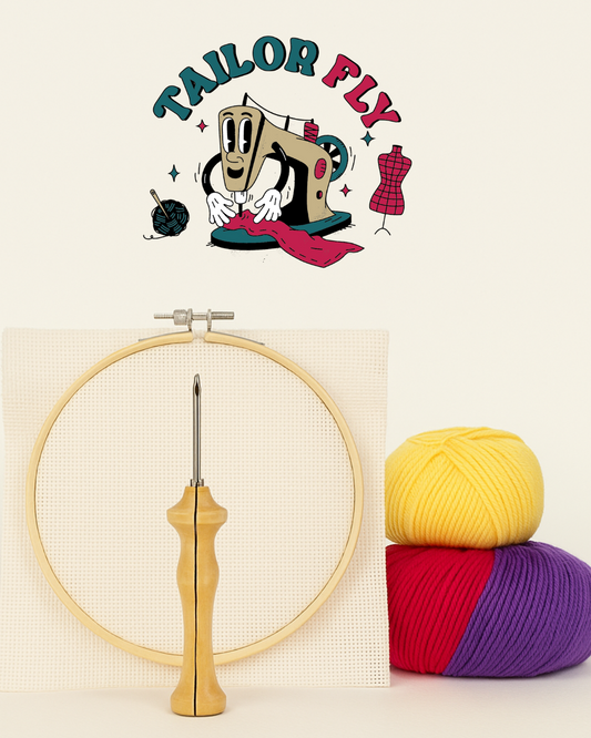 🎨 Punch Needle Kit Ξύλινη Βελόνα – Starter Edition