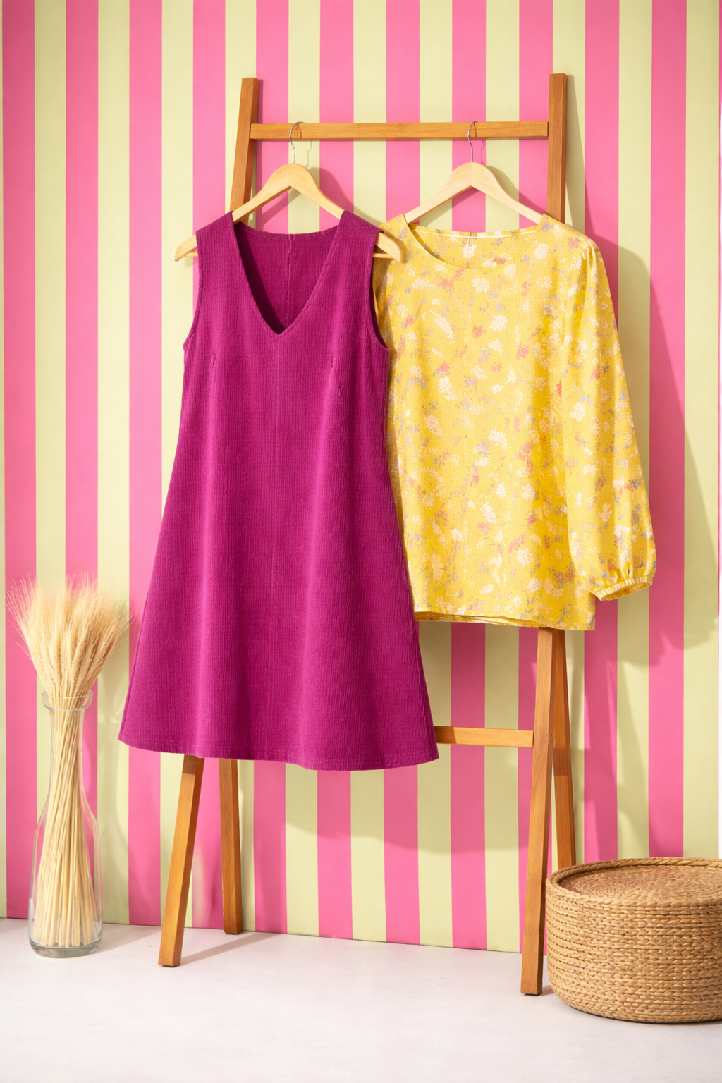 Χειροποίητο Φόρεμα Pinafore από Κοτλέ – Violet