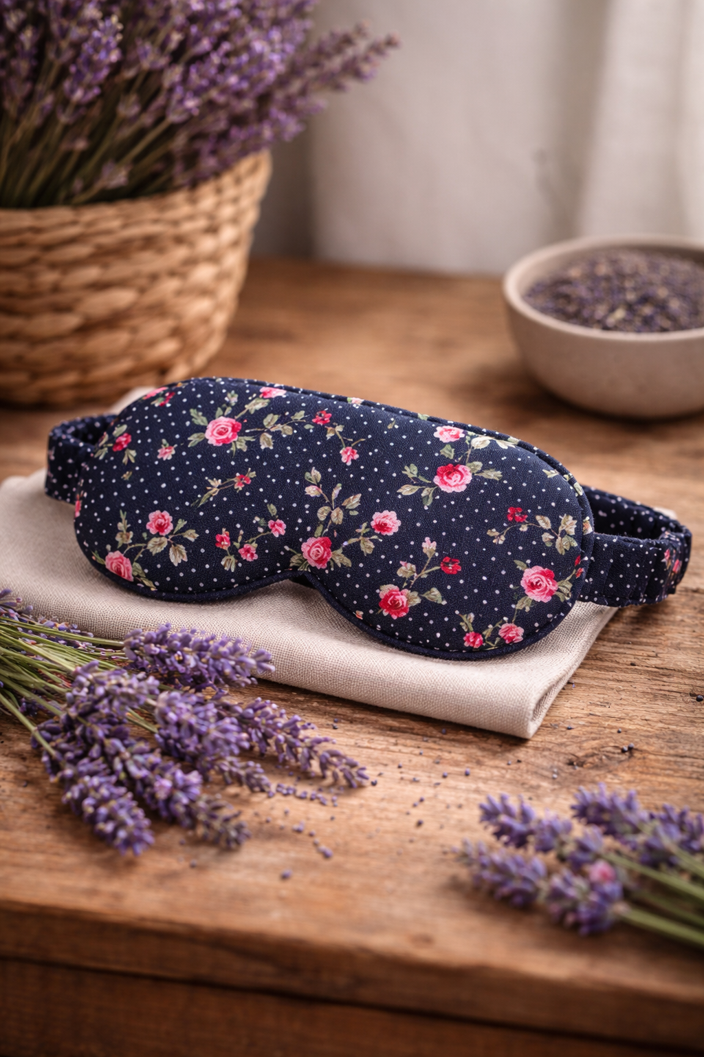 Μάσκα Ύπνου με Λεβάντα – Χειροποίητη Cotton Sleep Mask για Χαλάρωση & Ύπνο
