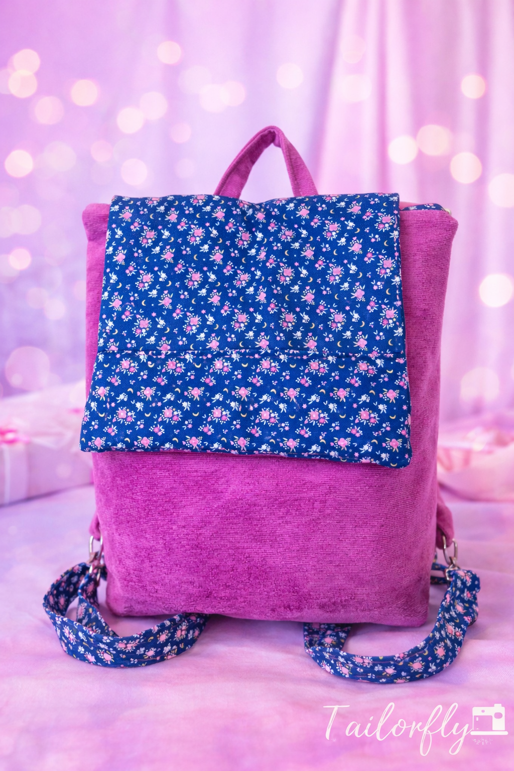 floral Violet Bloom Backpack