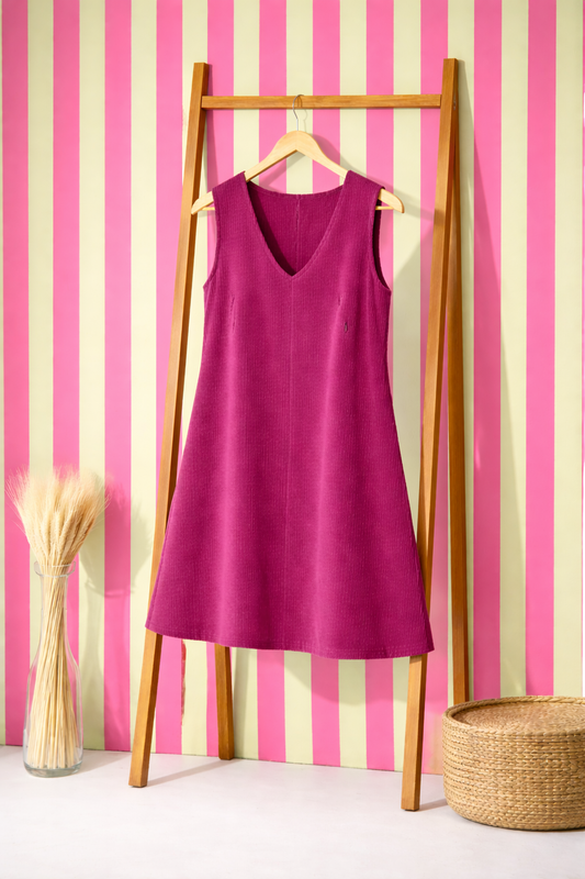 Χειροποίητο Φόρεμα Pinafore από Κοτλέ – Violet