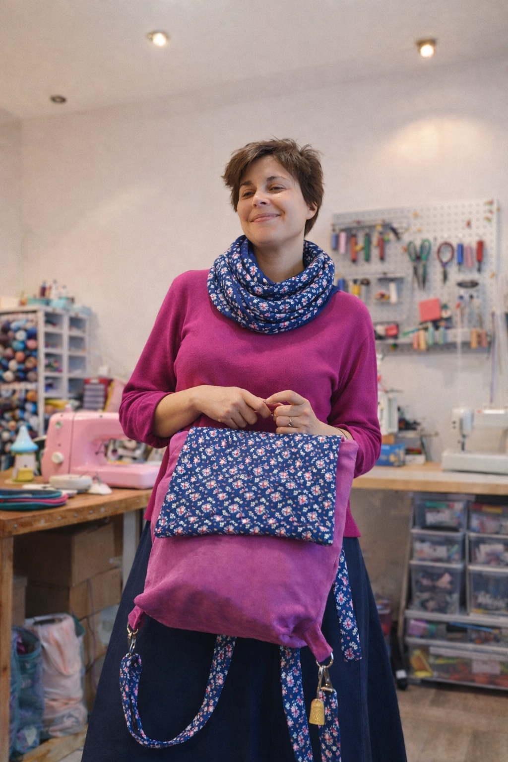 floral Violet Bloom Backpack