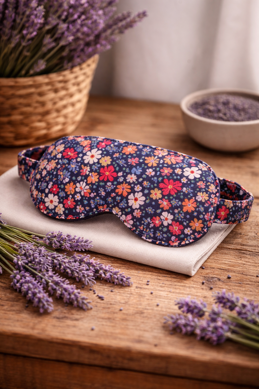 Μάσκα Ύπνου με Λεβάντα – Χειροποίητη Cotton Sleep Mask για Χαλάρωση & Ύπνο